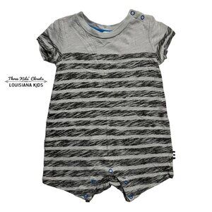 Splendid 0/3m Grey Striped Romper